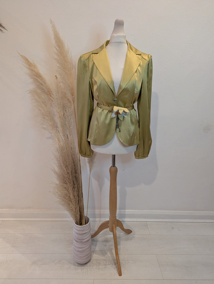 By Groth lime silk jacket M