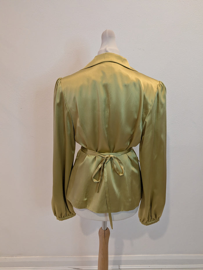 By Groth lime silk jacket M