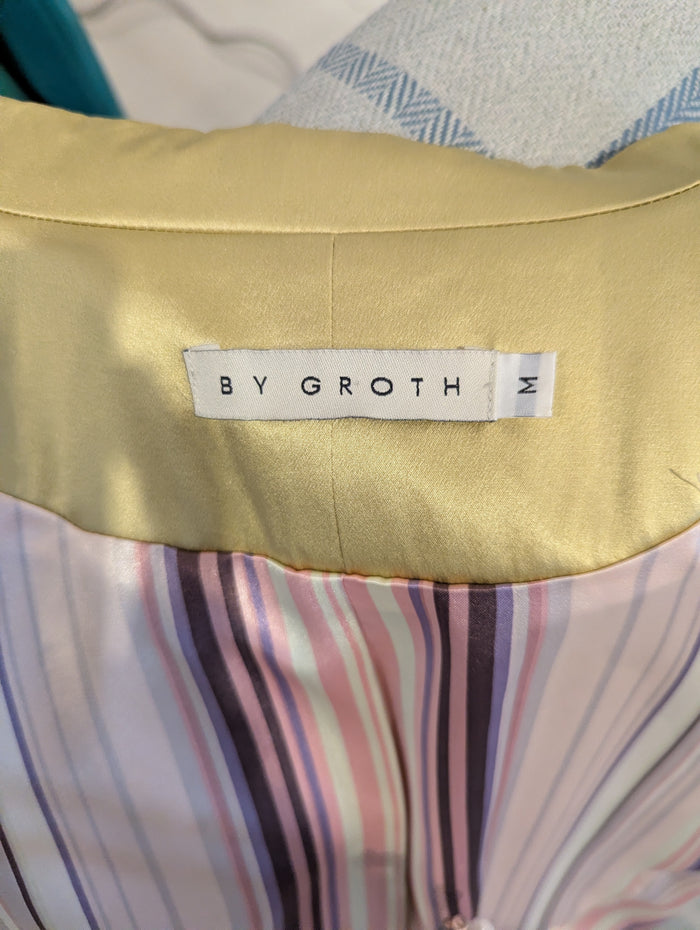 By Groth lime silk jacket M