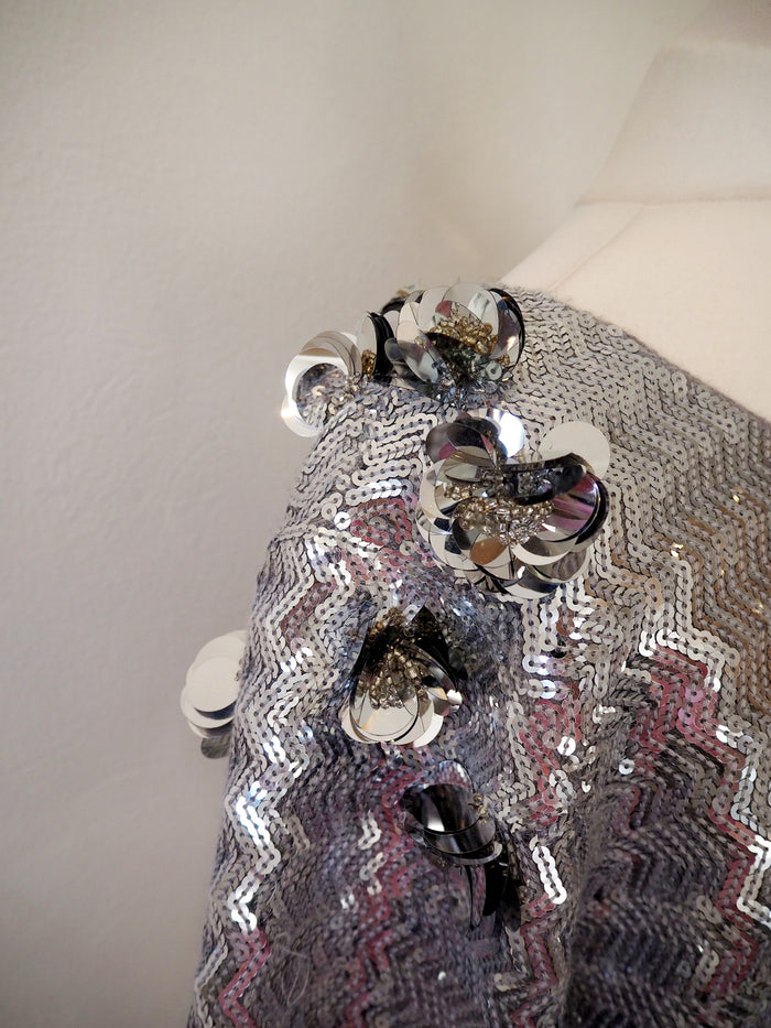 By Malene Birger silver sequin embellished bolero L