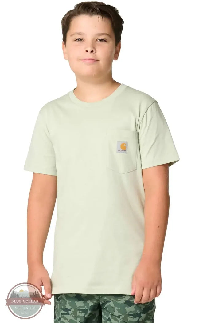 Carhartt CA6788 Kids Short Sleeve Pocket T-Shirt in sea foam green color