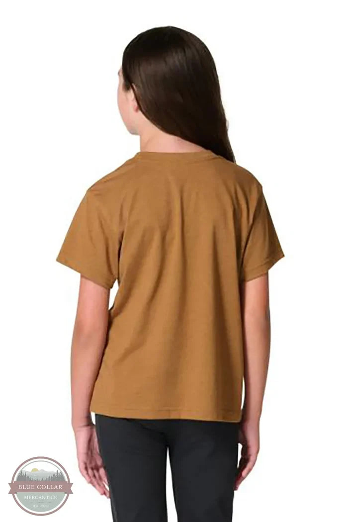 Carhartt CA7173-D15H Girls Short Sleeve Wild Horse T-Shirt in Brown back view
