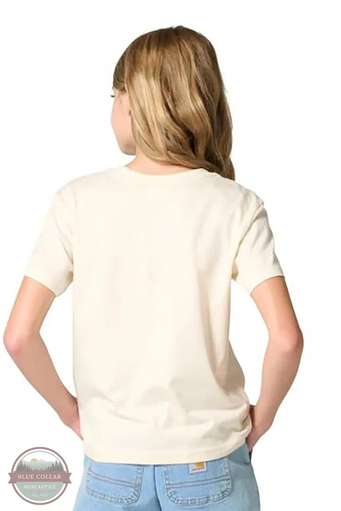 Carhartt CA7176-CA35 Girls Short Sleeve Rosie Logo T-Shirt in Cream back view