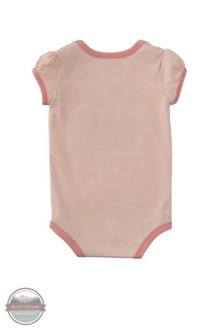 Carhartt CA7188-E801 Girls Short Sleeve Highland Cow Bodysuit in Peach back view