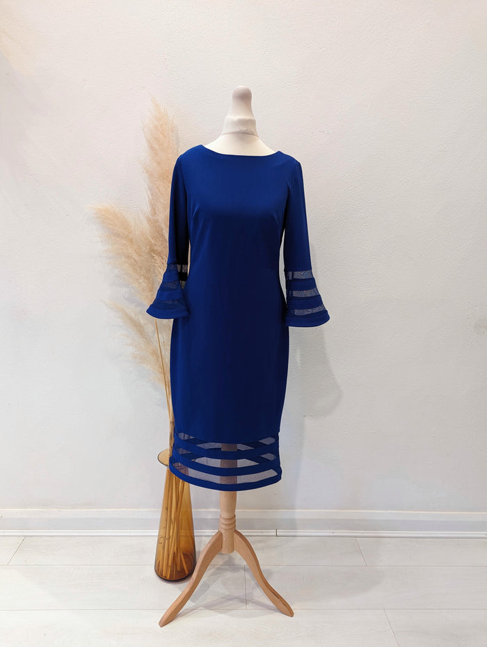 Calvin Klein Blue Bell Sleeve Dress 8