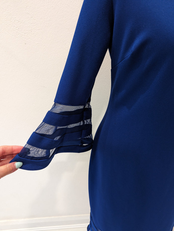 Calvin Klein Blue Bell Sleeve Dress 8