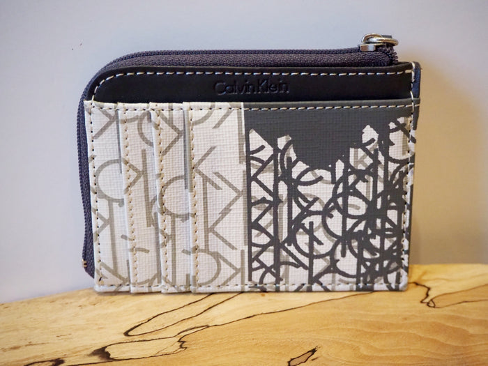 Calvin Klein Grey White Card Purse New