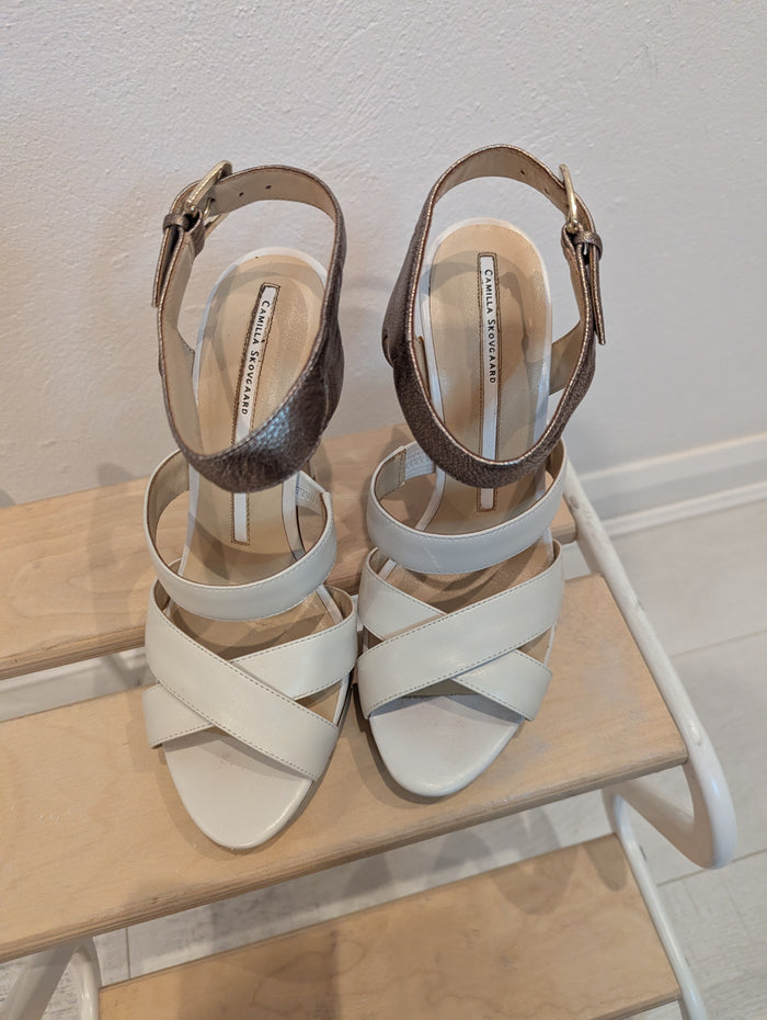 Camilla Skovgaard White Strappy Heels 6