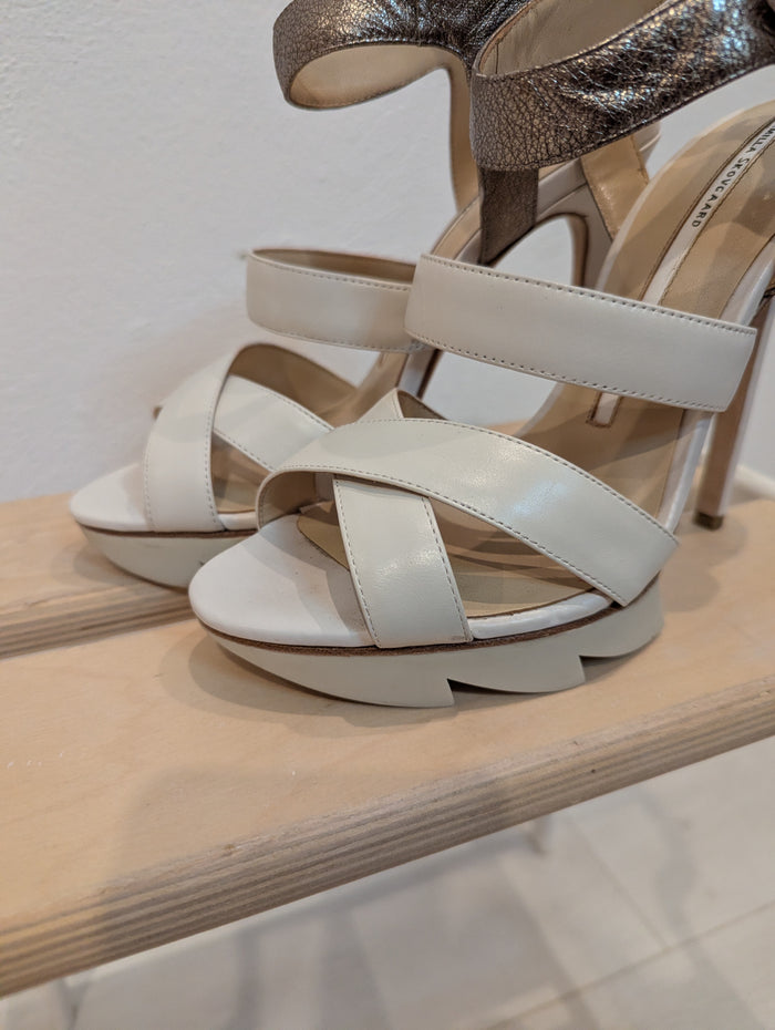 Camilla Skovgaard White Strappy Heels 6
