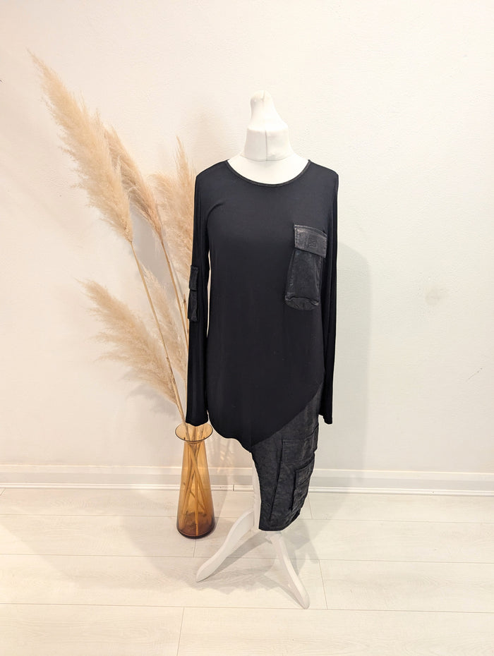 Caraclan Black Dip Hem Tunic S