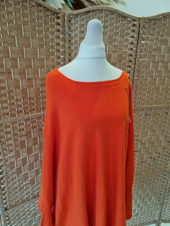 Cashmere blend oversized knit in orange