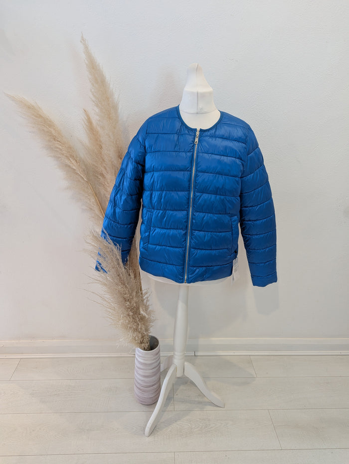 CC Heart Blue/Black Reversible Puffa 14 RRP £99