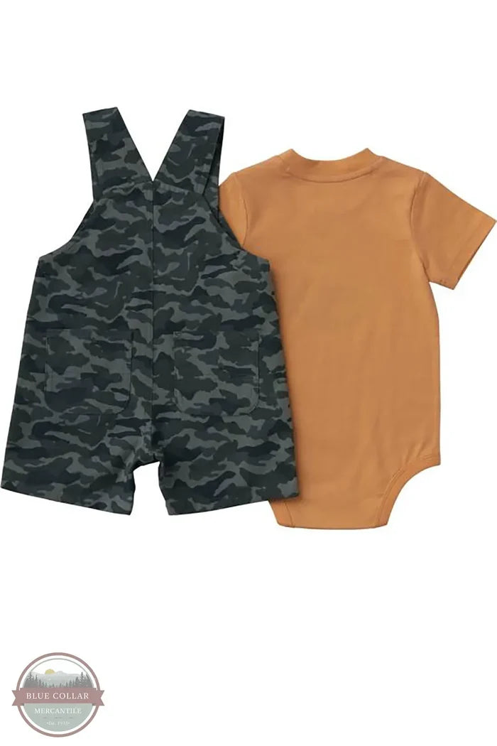 Carhartt CG8114-CR36 Short Sleeve Bodysuit and Canvas Camo Shortall Set back view
