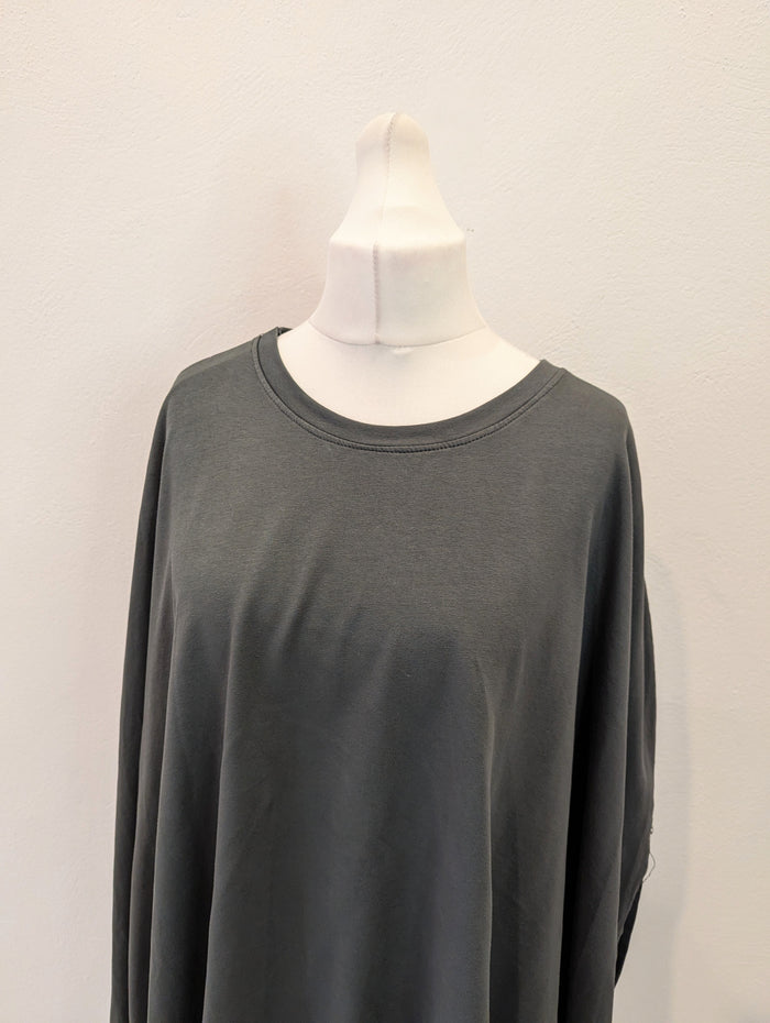 Charcoal Poppy Poncho top