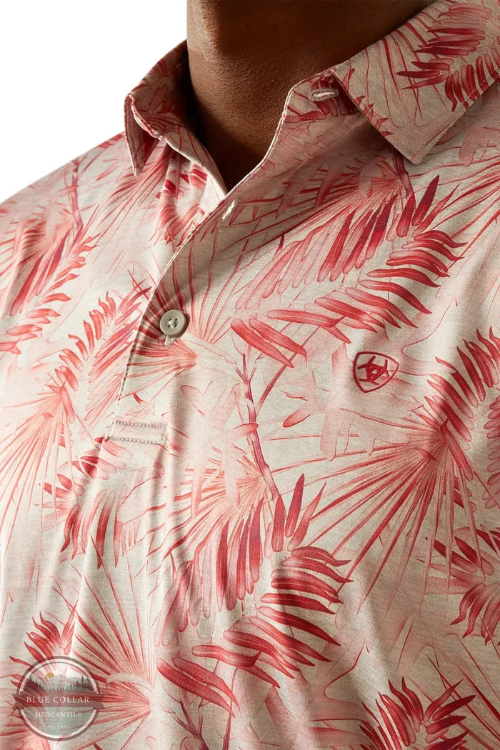 Ariat 10058847 Charger 2.0 Fitted Polo Shirt in Red Pattern, zoom
