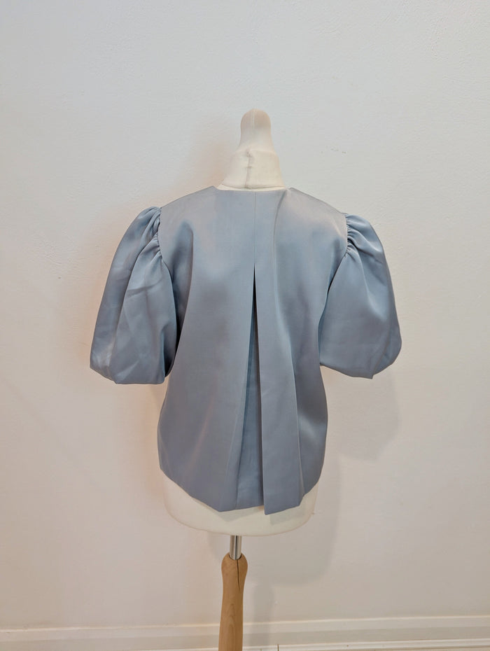 Charlotte & Tess Blue Satin Top S NWT