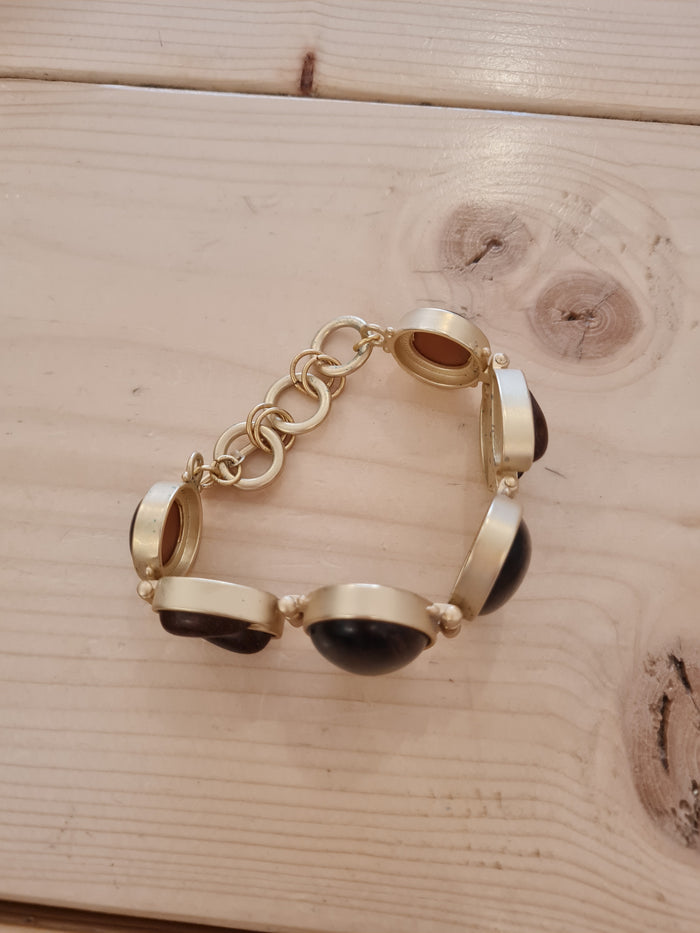 Chunky Brown & Gold Bracelet