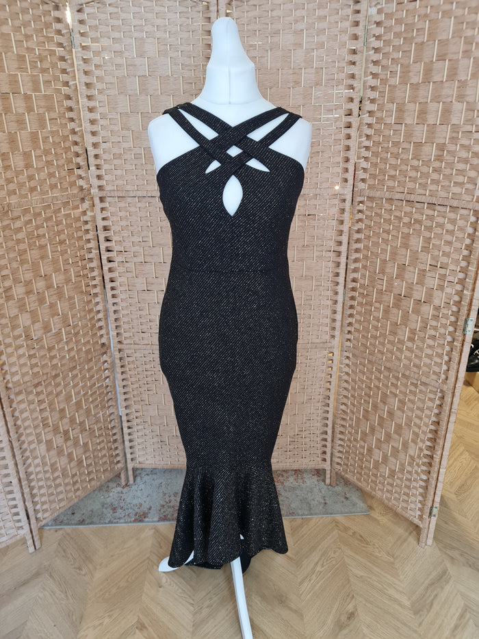 City Goddess Black Gold Evening Dress 12