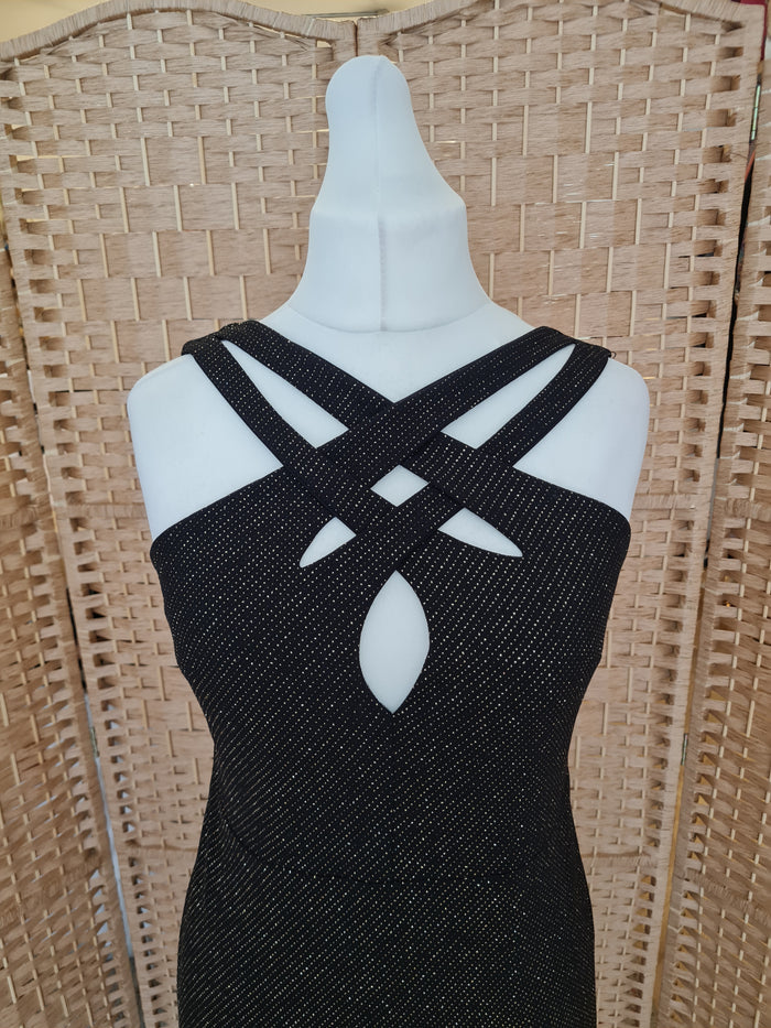 City Goddess Black Gold Evening Dress 12