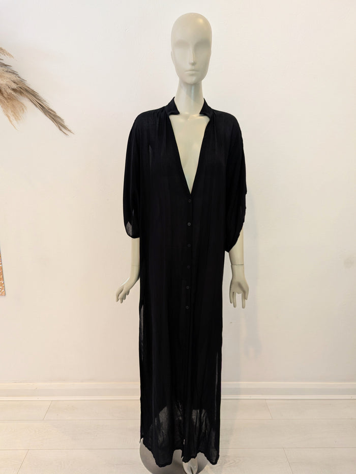 Ckontova black maxi coverup One Size NWT RRP £102