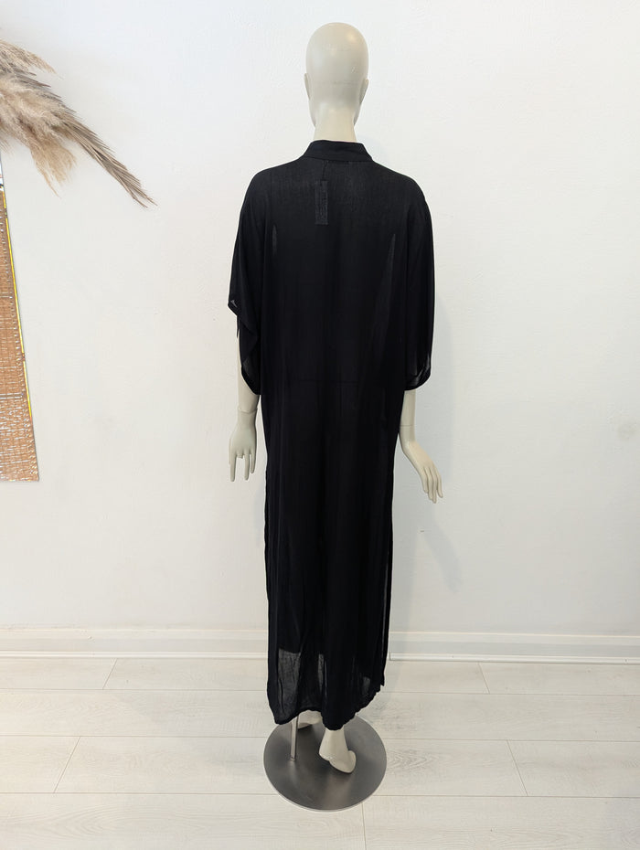 Ckontova black maxi coverup One Size NWT RRP £102