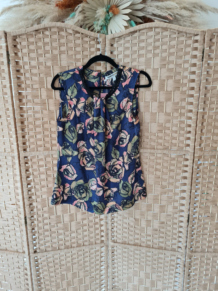 Clements Ribeiro Beaded Floral Top Size Medium