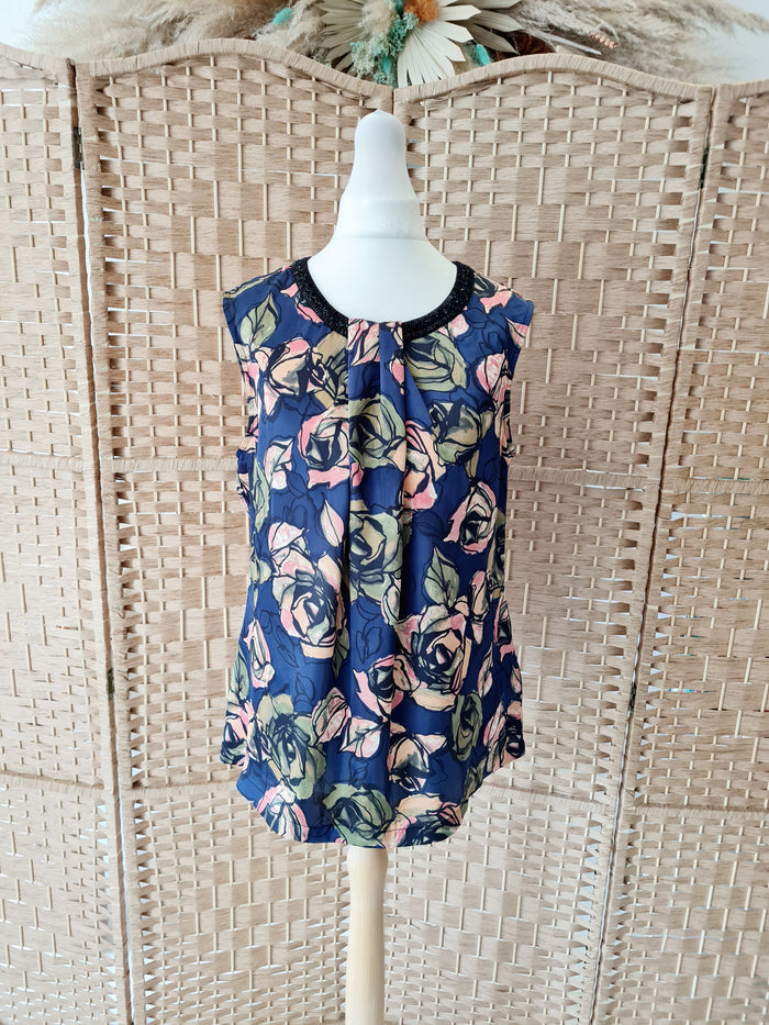 Clements Ribeiro Beaded Floral Top Size Medium