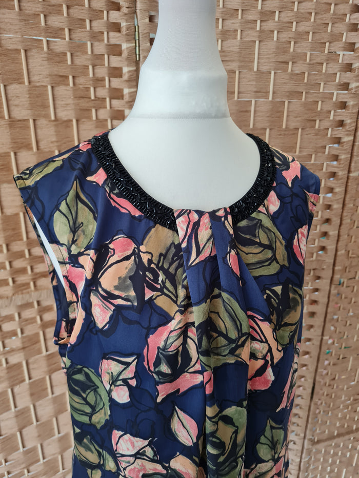 Clements Ribeiro Beaded Floral Top Size Medium