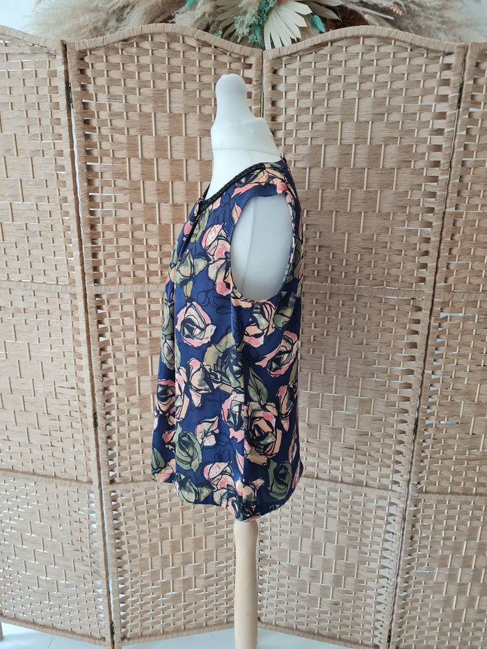 Clements Ribeiro Beaded Floral Top Size Medium