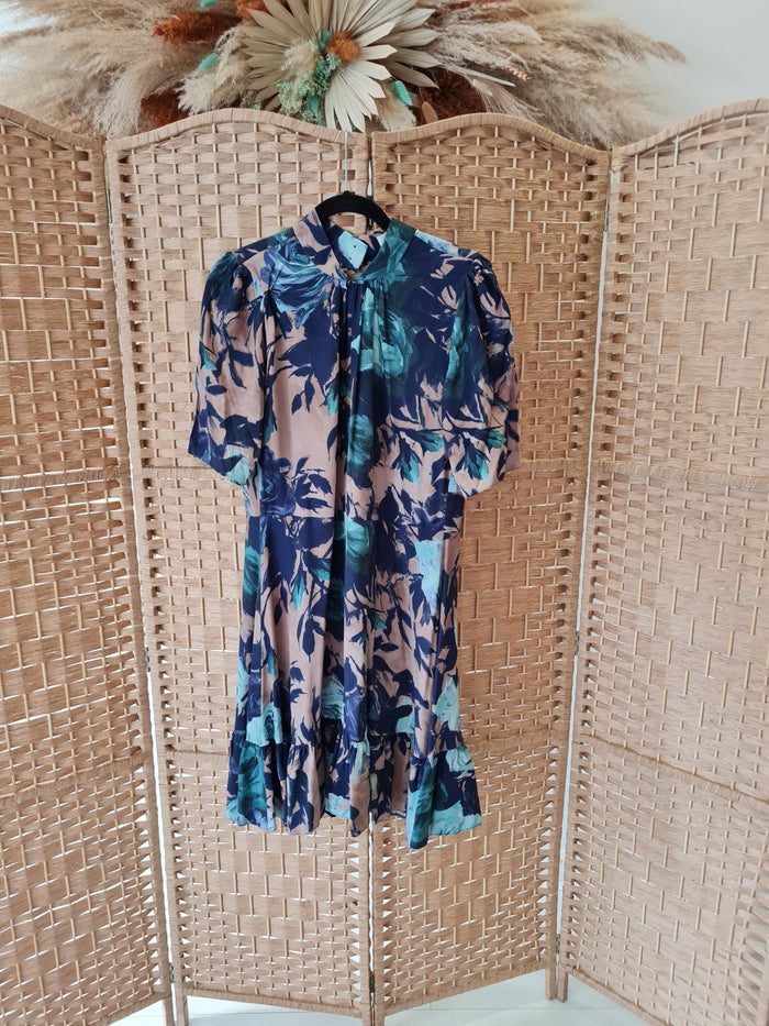 Closet London Floral High Neck Dress Size 14