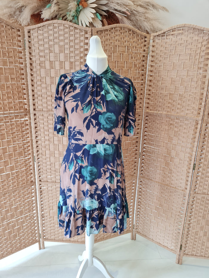Closet London Floral High Neck Dress Size 14