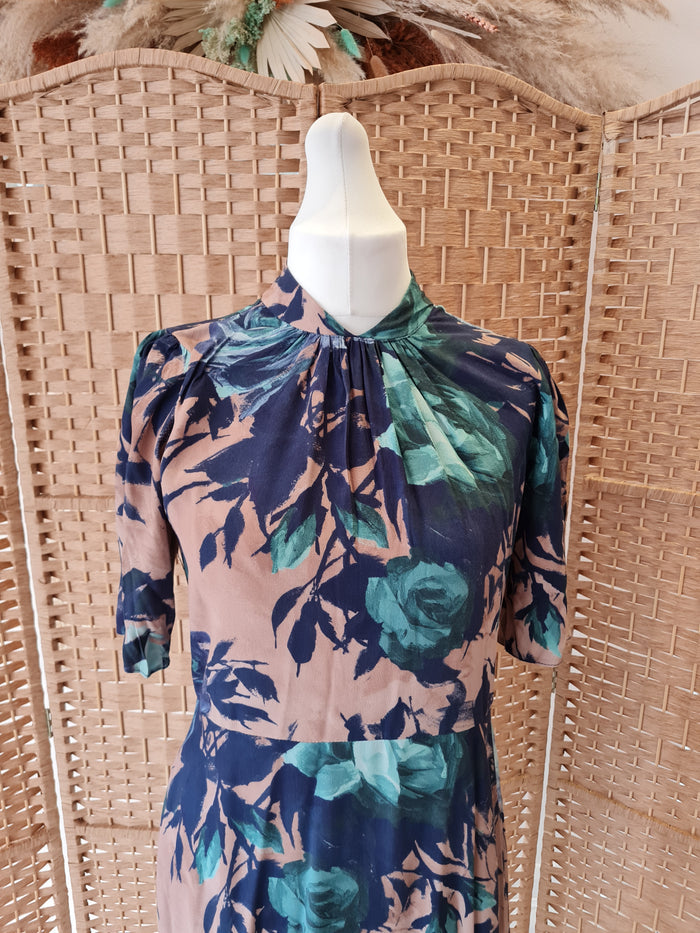 Closet London Floral High Neck Dress Size 14