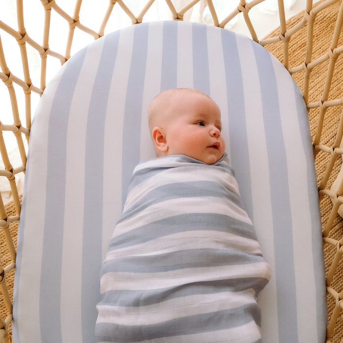 Cloud Stripe Organic Muslin Wrap Swaddle