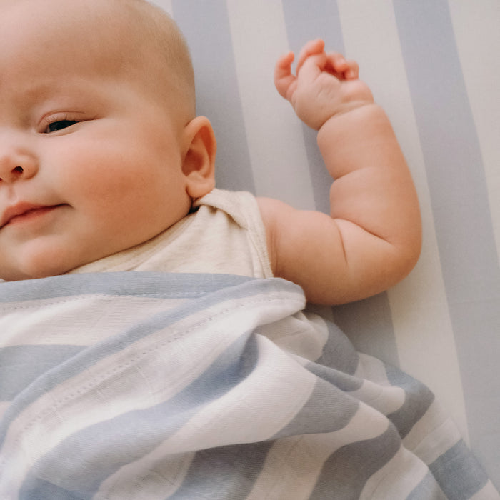 Cloud Stripe Organic Muslin Wrap Swaddle