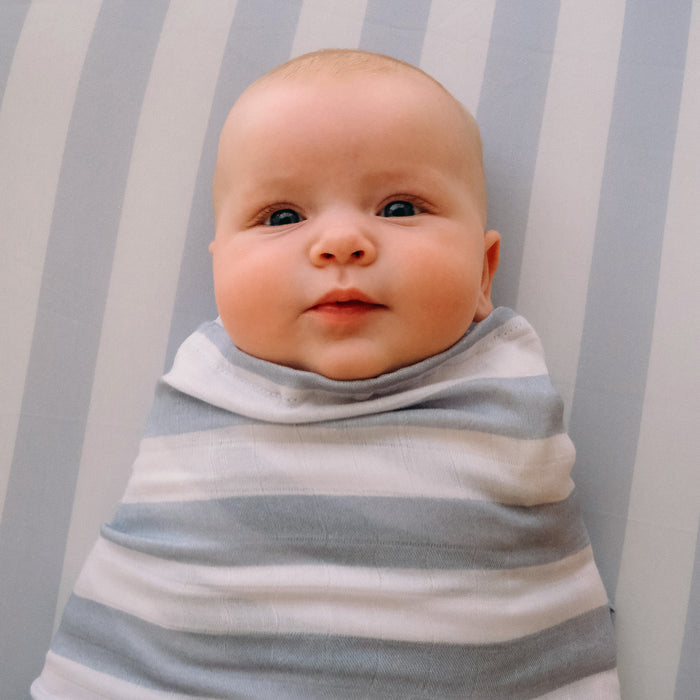 Cloud Stripe Organic Muslin Wrap Swaddle