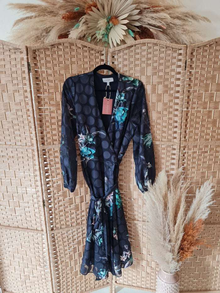 Coast Floral Wrap Dress Size 16