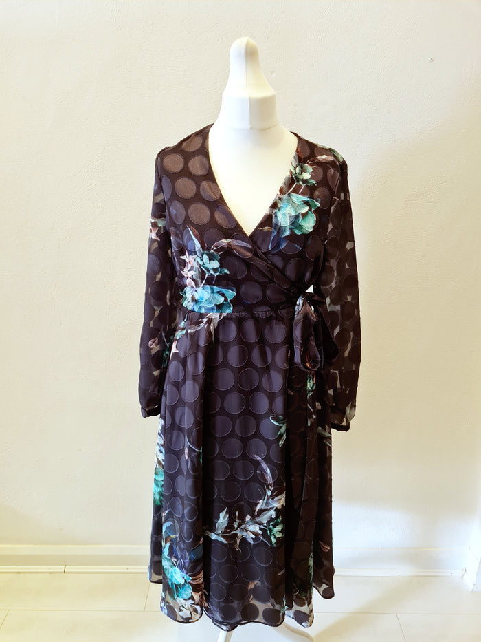Coast Floral Wrap Dress Size 16