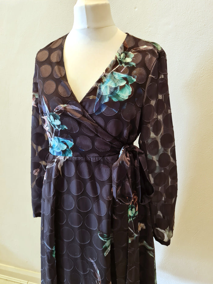 Coast Floral Wrap Dress Size 16