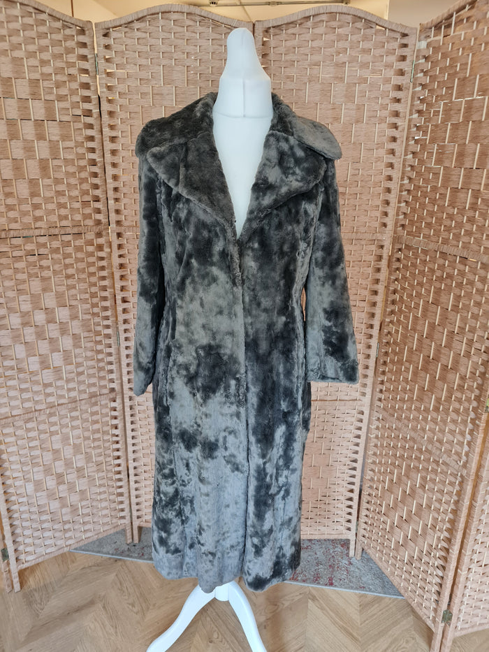 Coast Full Legth Mink Faux Fur Coat Size 14