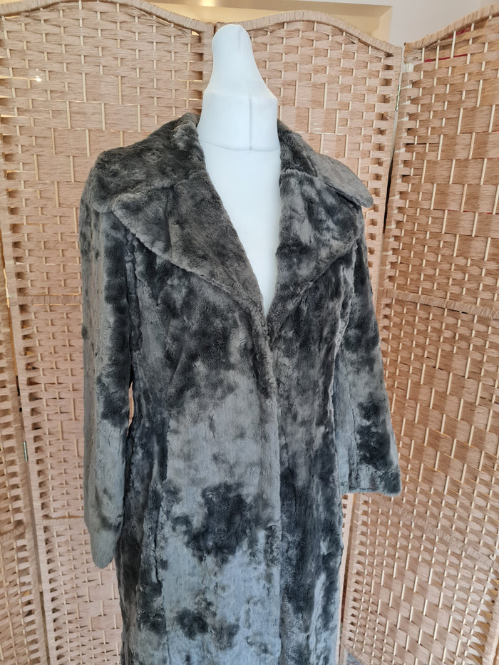 Coast Full Legth Mink Faux Fur Coat Size 14