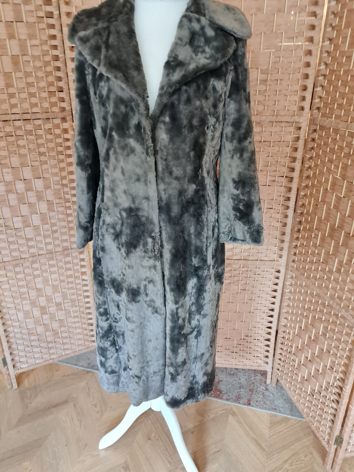 Coast Full Legth Mink Faux Fur Coat Size 14