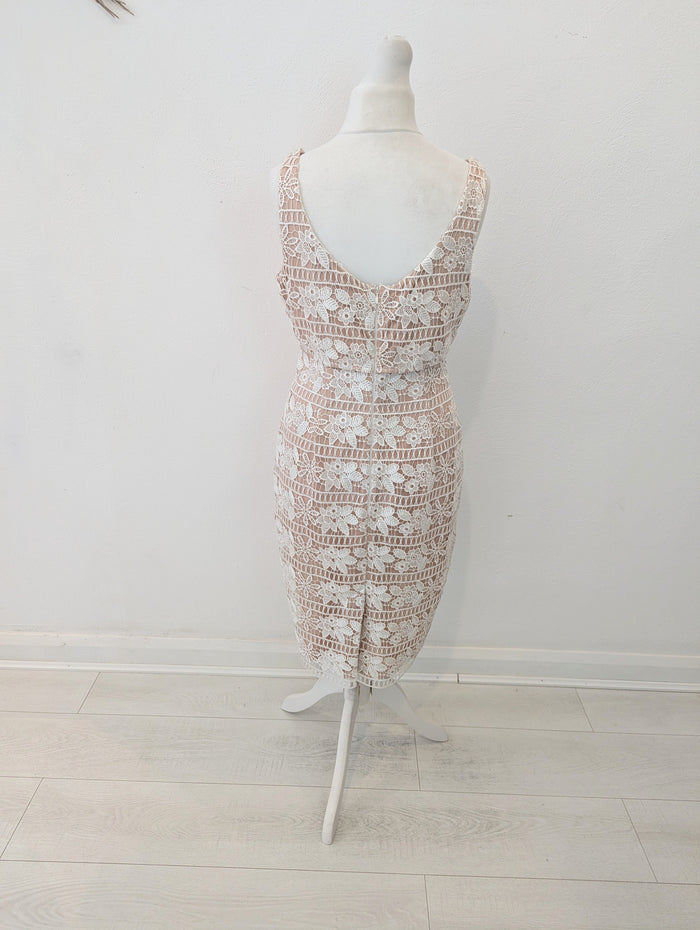 Coast Nude & White Lace Dress 12