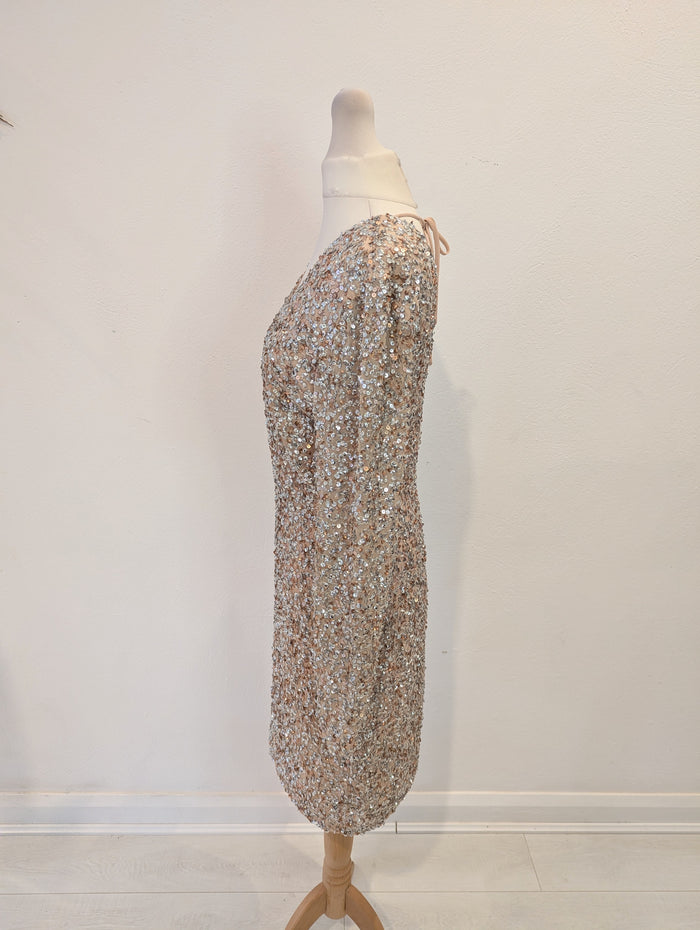 Coast Silver/Rose gold sequin Dress 8