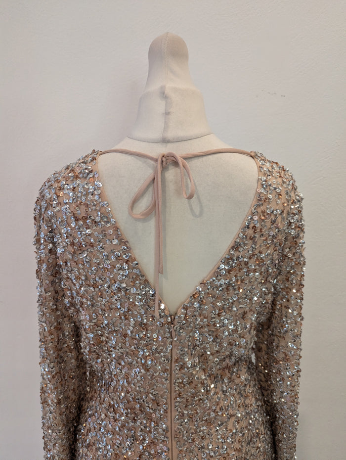Coast Silver/Rose gold sequin Dress 8