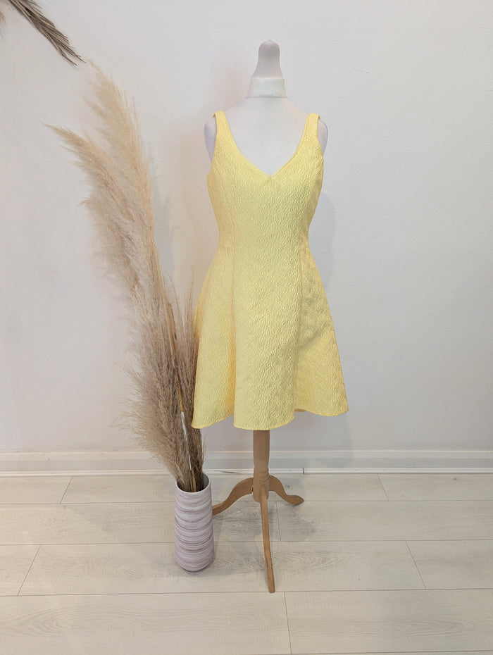 Coast Yellow Jacquard Dress 8 NWT RRP £95