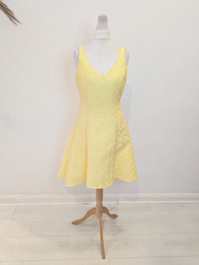 Coast Yellow Jacquard Dress 8 NWT RRP £95