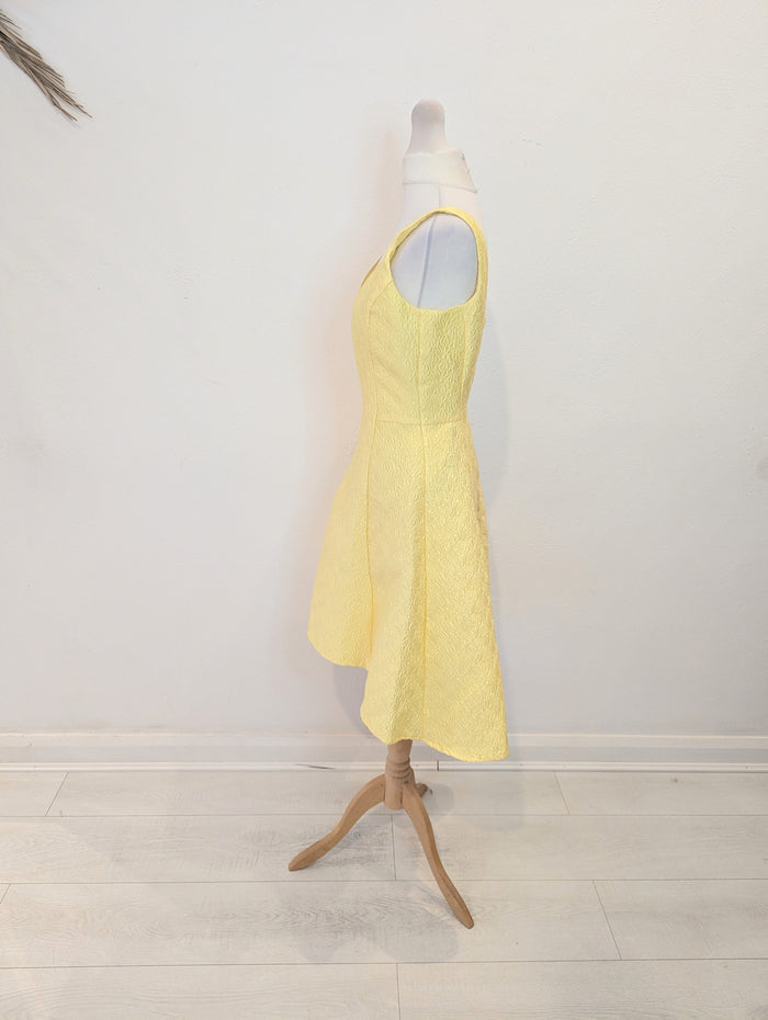 Coast Yellow Jacquard Dress 8 NWT RRP £95