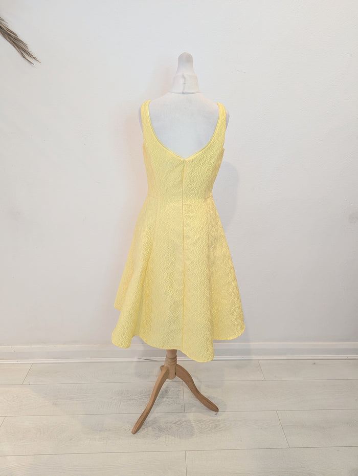 Coast Yellow Jacquard Dress 8 NWT RRP £95