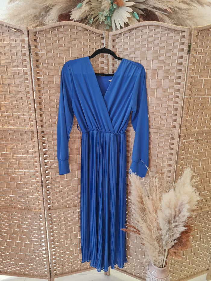 Cobalt Pleated Jumpsuit M