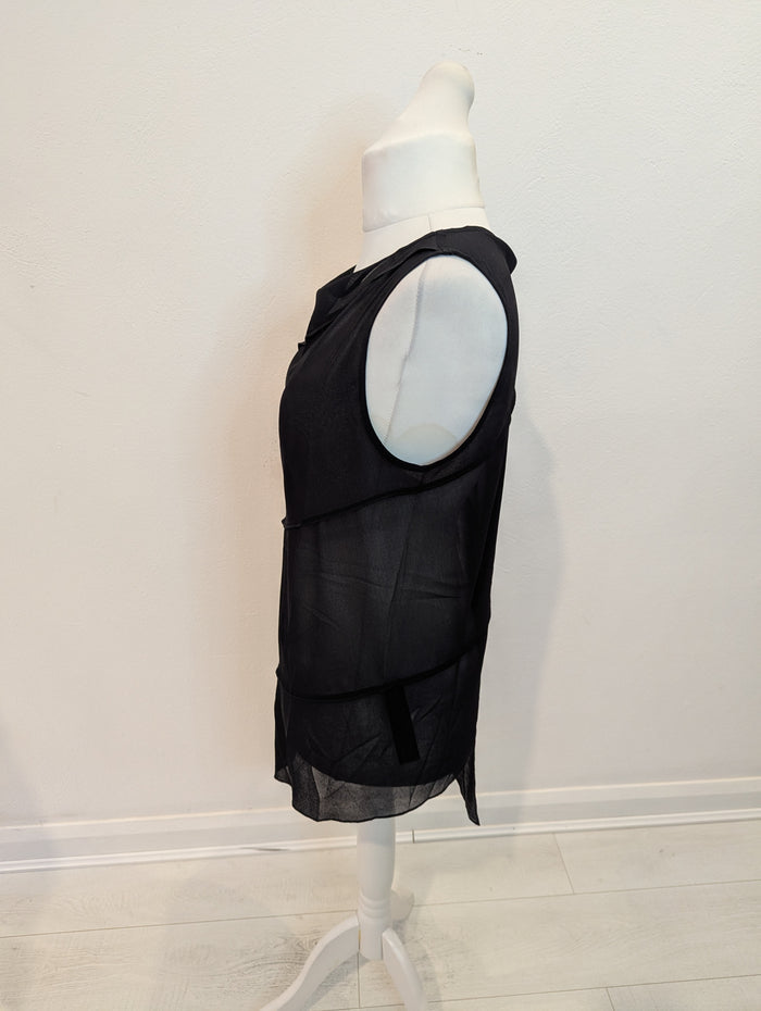 Collusion black sheer sleeveless top 14